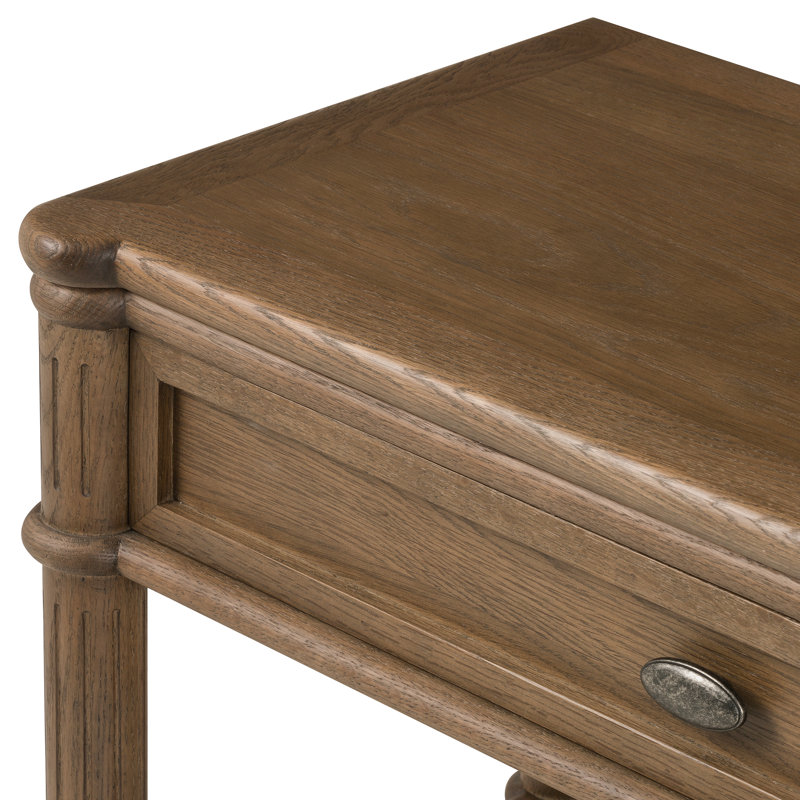 Toulouse 1 - Drawer Solid Wood Nightstand, Toasted Oak Veneer