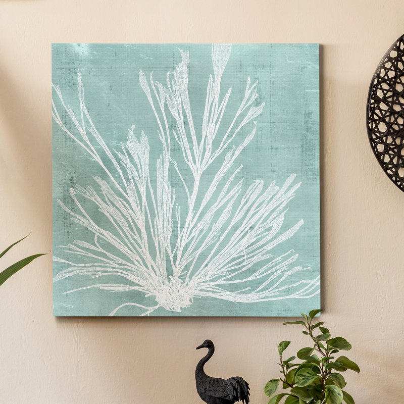 « algues on aqua ix », reproduction de peinture sur toile tendue, H 40 po x l 40 po x P 1 po