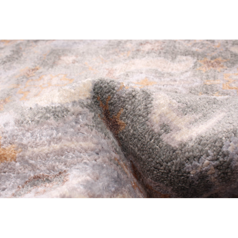 Kmiyah One-of-a-Kind 8'10" X 12'0" New Age Viscose Area Rug in Dark Gray