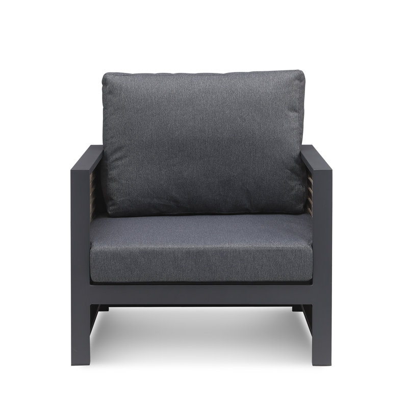 Pawni Teak Patio Arm Chair with Custom Cover