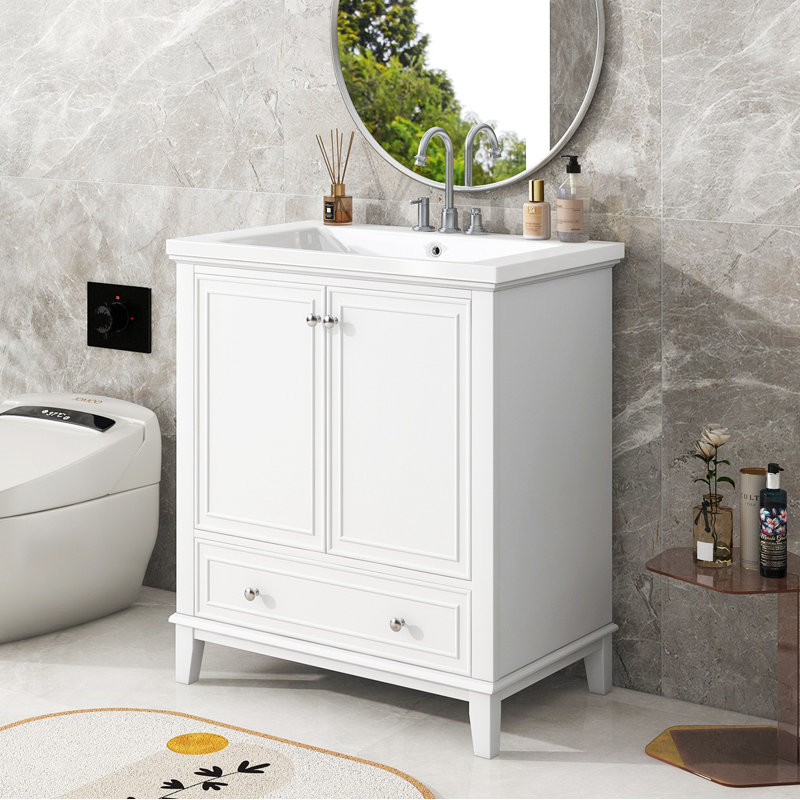 Ensemble de meuble-lavabo simple 30 po Neriadh, Blanc