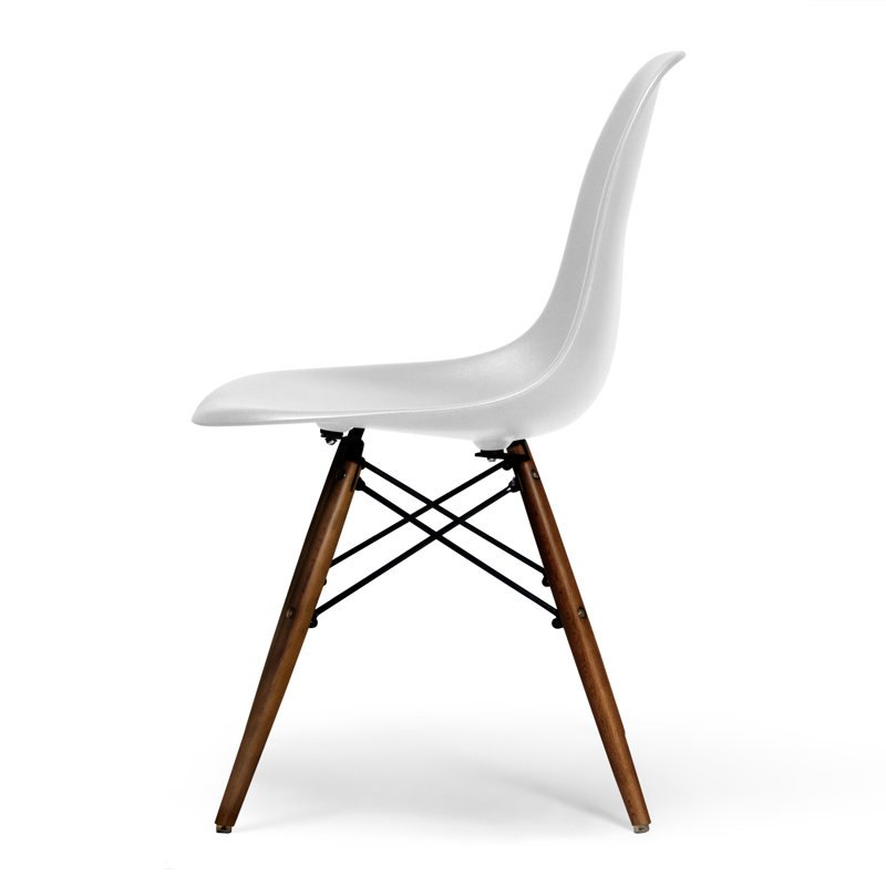 Chaise d'appoint Jordan, Blanc, Noyer