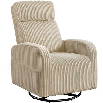 Upholstered Swivel Glider, Gliding Rocker Chair for Nursery Room Living Room