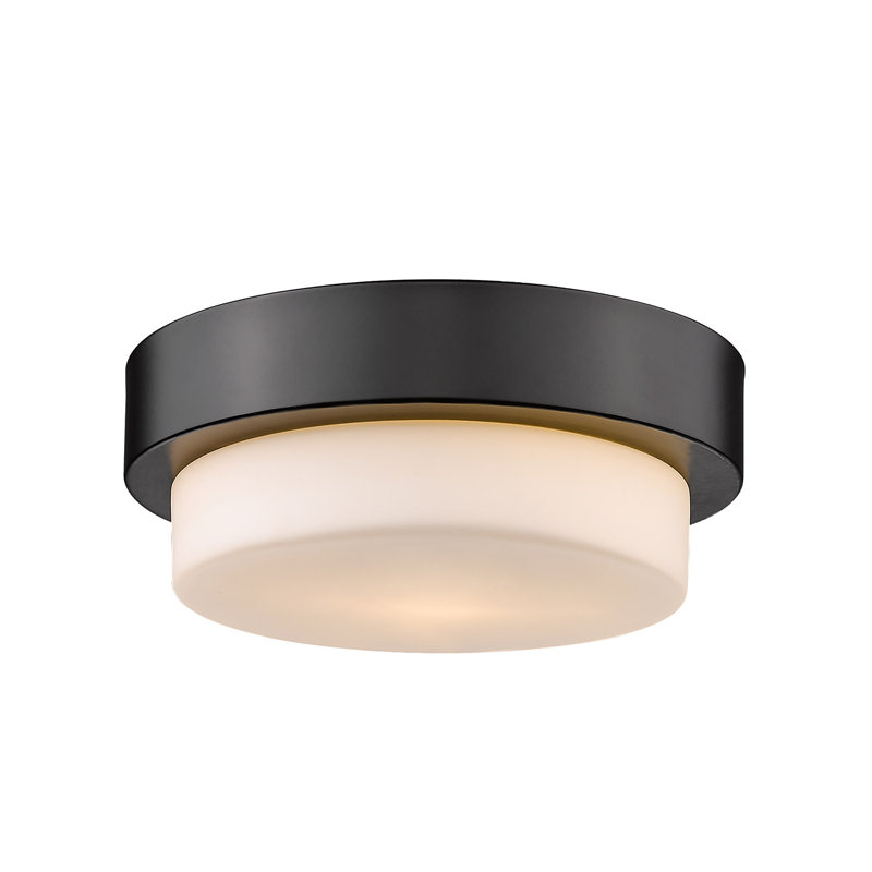 Ayzen Glass Flush Mount, Matte Black
