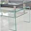 Table basse rectangulaire en verre transparent, table basse moderne en verre pour le salon, table basse avec rangement à 2 niveaux, table basse en verre trempé