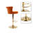 Modern Glam Set of 2 Tufted Velvet 360° Swivel Adjustable-Height Bar Stools with Gold Nailhead Trim for Kitchen Island and Home Bar-1999818846