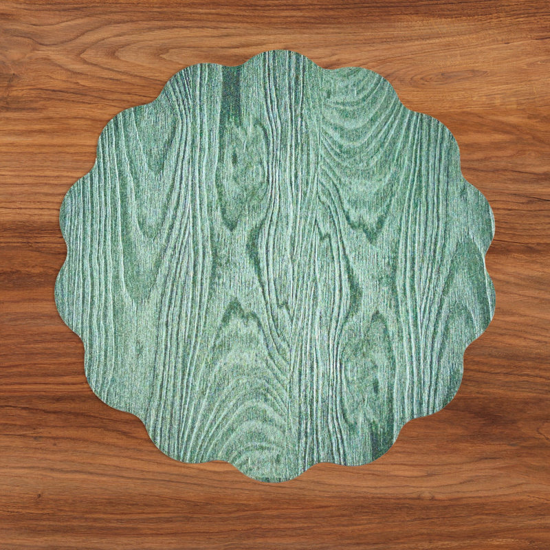 Vida Fall Trees And Wood Grain Reversible Round Placemats