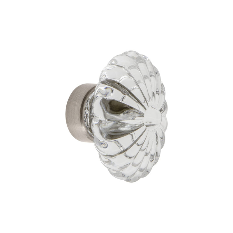 Poignée ovale surdimensionnée bourgogne de 1 3/4 po de longueur, Nickel satiné