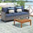 Wicker Outdoor Patio Sofa with Cushions-100784294