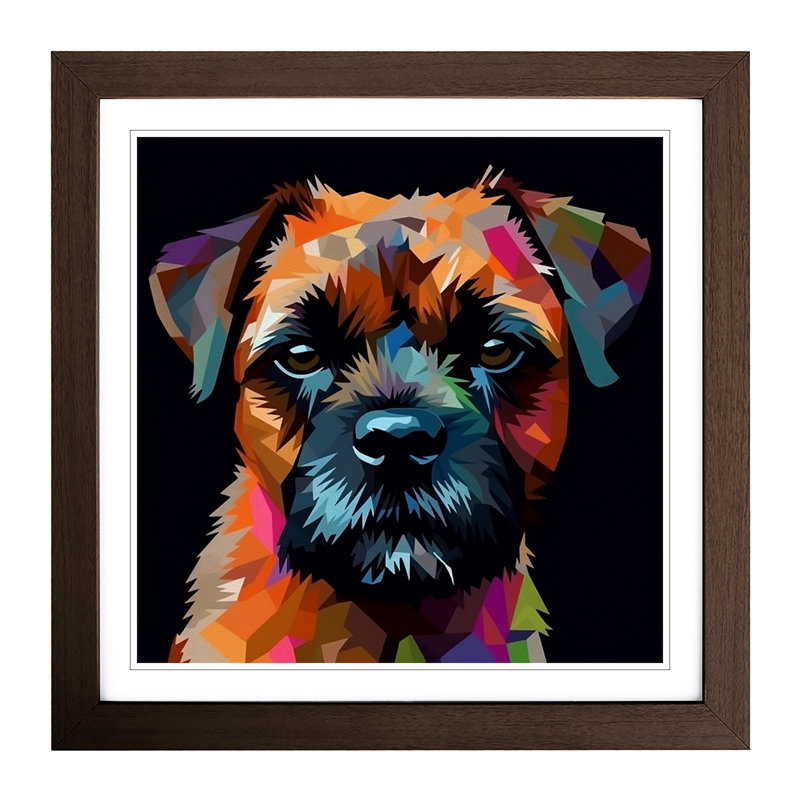 Border Terrier - Framed Print, Walnut
