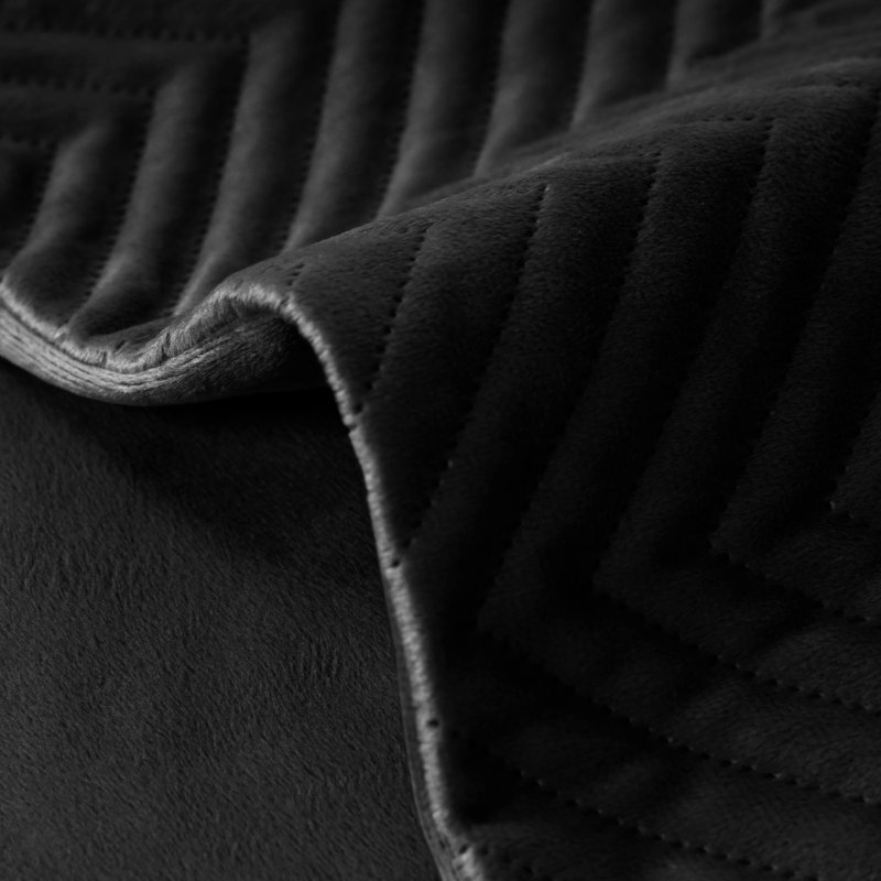 Square Throw Luxury Embossed Pattern Cushions Protector Set Of 2, Black
