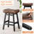 Bonded Leather Counter Height Bar Stools, Curved Backrest, Comfortable Kitchen Counter Chairs