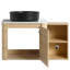 Meuble-lavabo de 36 po avec lavabo d'art en céramique, tablettes de rangement, meuble-lavabo en contreplaqué et mécanisme de fermeture en douceur - Scratch & Water, 45 poignées à bords inclinés