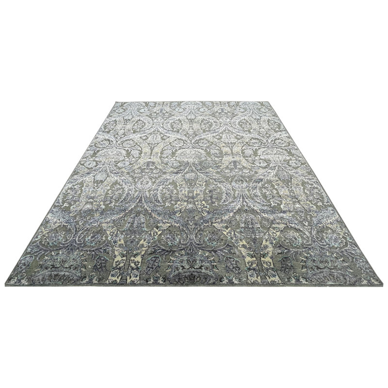 Damask Area Rug, Rectangle 8' x 10'