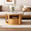 Table basse ronde emboîtable avec plateau en marbre blanc (table incluse seulement)