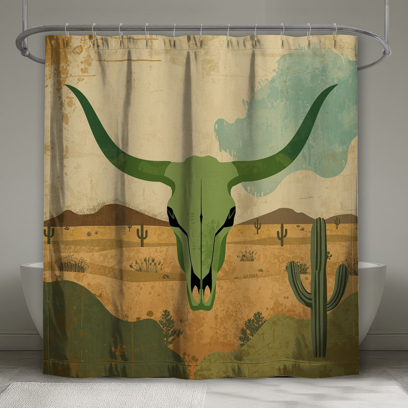 Rideaux de douche Green Bull, 70in W x 72in H