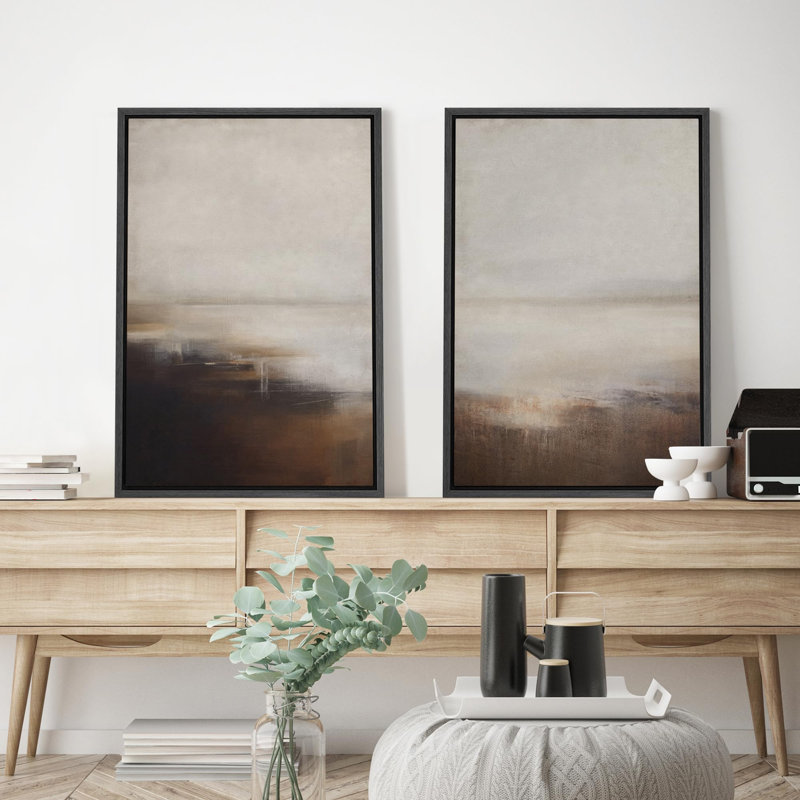 «Pastel White Swirl Pattern Collage Abstract Shapes», 2 pièces sur toile, H 36 po x l 24 po, Cadre noir