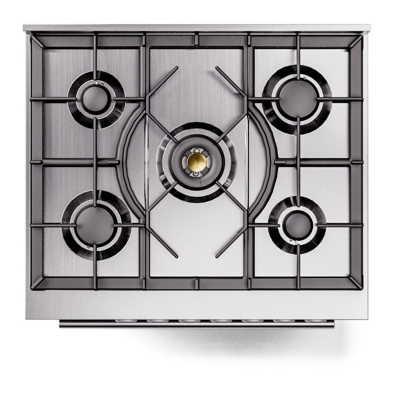 ILVE Professional Plus II 30 in Dual Fuel Range, Blue Gray/Stainless Steel, Natural Gas
