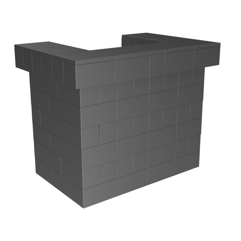 Ensemble de bar et de comptoir en porte-à-faux EverBlock, Gris clair, H 43 po x l 48 po x P 36 po