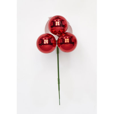 40mm Christmas Plastic Ball Pick X 3