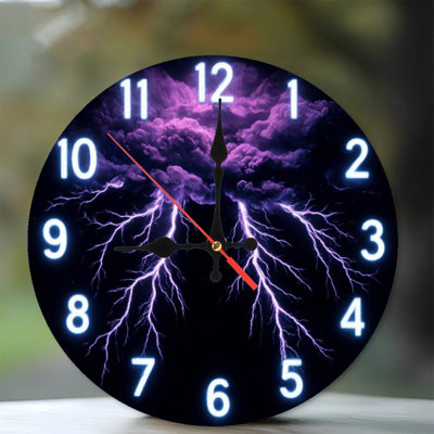 Horloge chiffres au milieu de la foudre