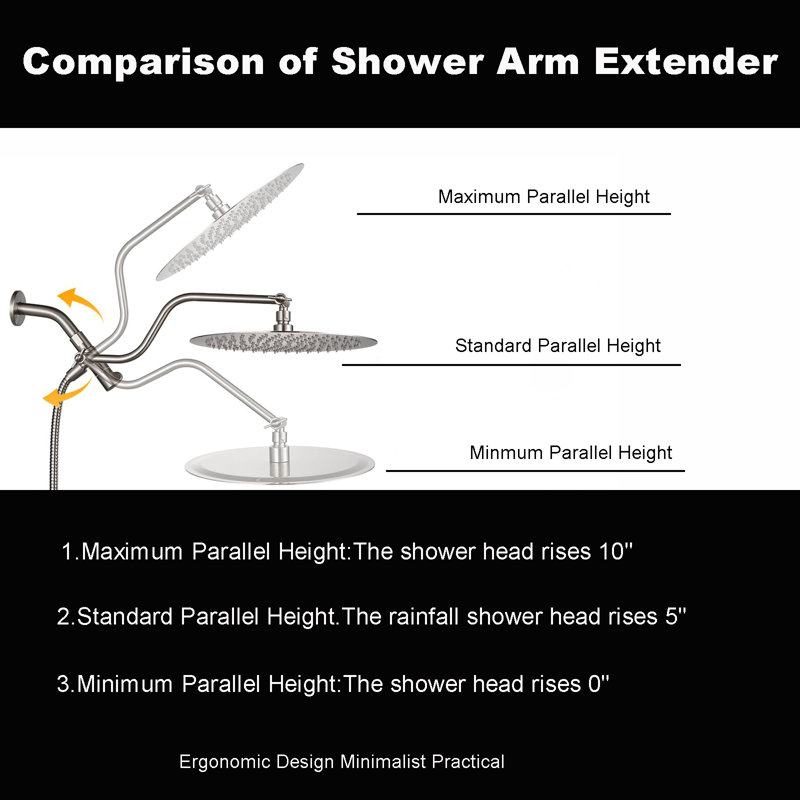 Luxurious Dual Shower Head Combination, Brushed Nickel