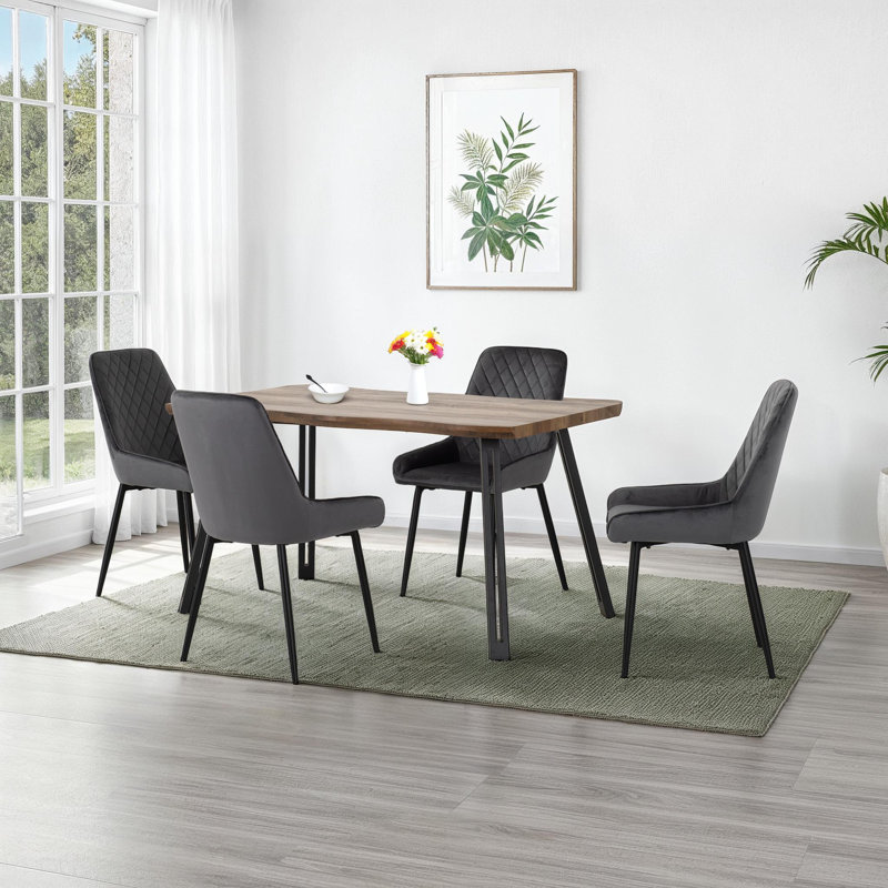  Cheshire Wave Edge Dining Set, Grey
