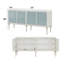 Armoire console Ansaldo blanc perle et argent scintillant