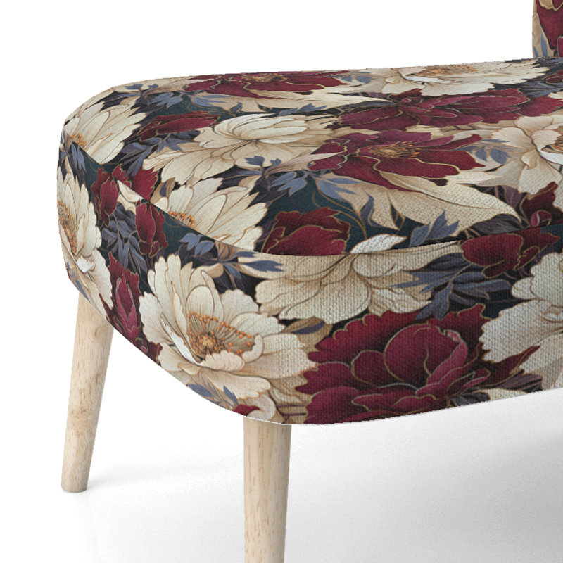 Chaise d'appoint rembourrée en velours Rich