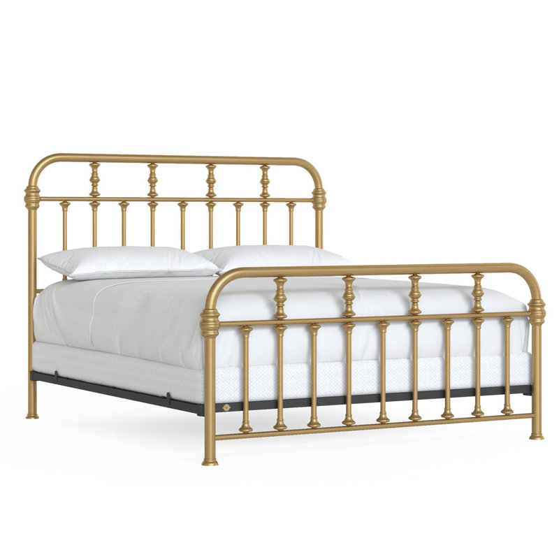 Lit en laiton Custom Couture, Très grand californien, Brushed Brass Lacquered