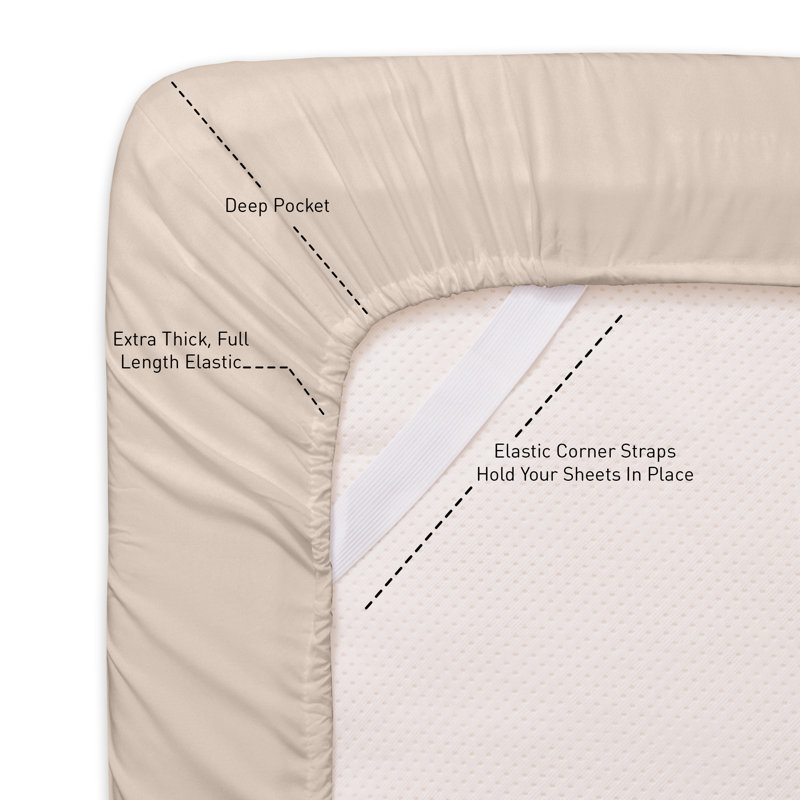  Luxury Alternative Comforter and Sheet Set, Cream, Queen Comforter + 6 Additional Pieces