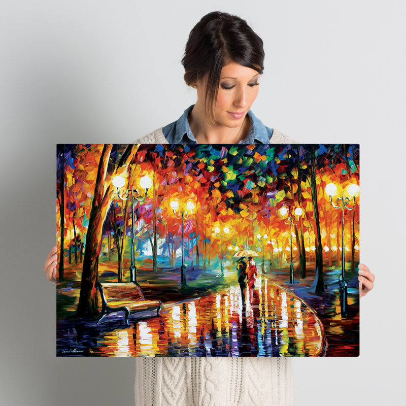« pluie rustle i », reproduction de peinture sur toile tendue, H 18 po x l 26 po x P 1,5 po