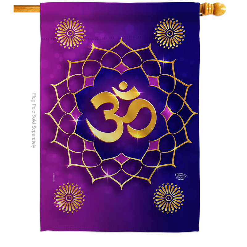 Bannière en polyester 40 x 28 po Om