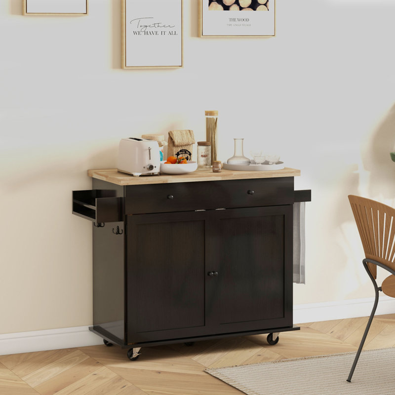 Îlot de cuisine avec rangement (tabouret non inclus)