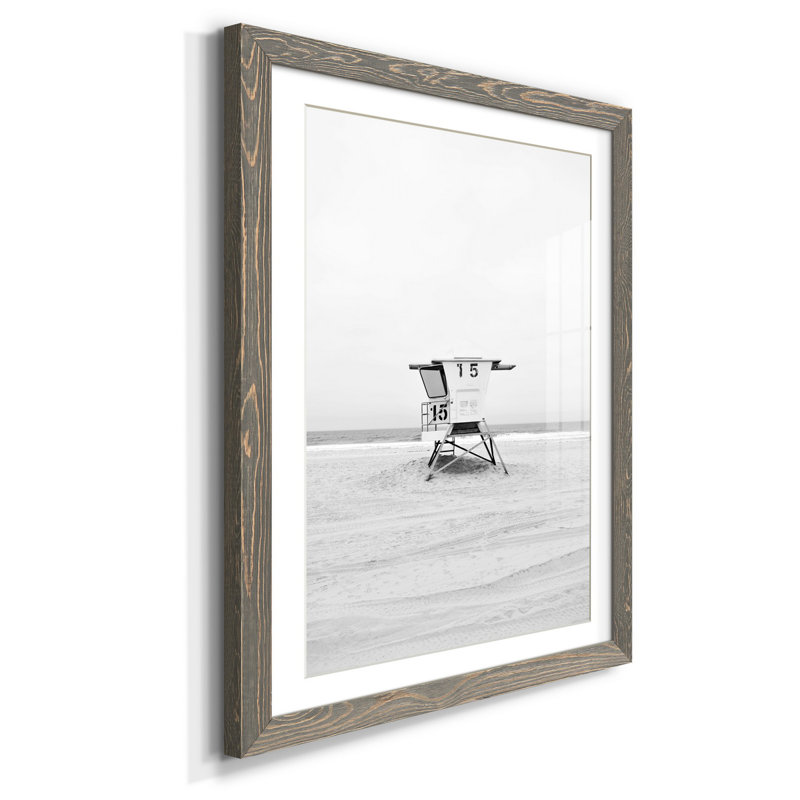 Mission Beach - reproduction de photo sur papier encadrée, gris, H 37,5 po x l 27,5 po x P 1,5 po