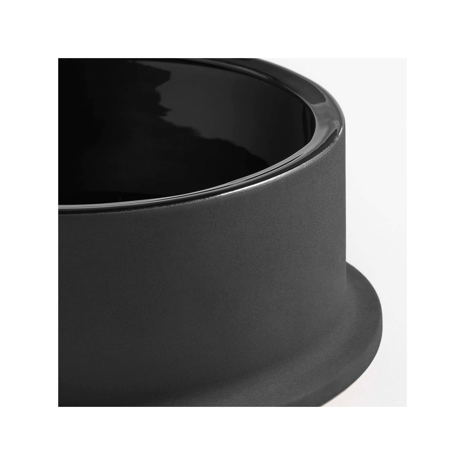 Flange Terracotta Decorative Bowl 1, Black, 4" H x 10" W x 10" D