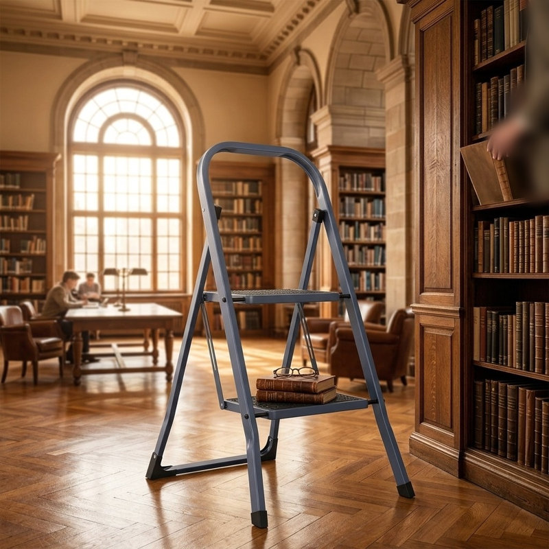 Steel Step Ladder, 81cm H, Gray