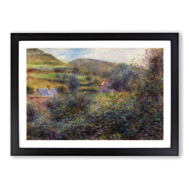 Environs of Berneval by Pierre-Auguste Renoir - Picture Frame Painting, 48cm H x 65cm W x 2cm D, Black Framed