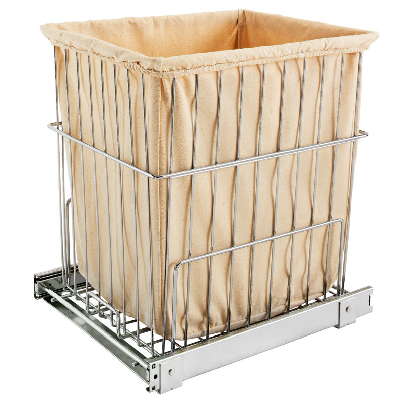 Rev-A-Shelf Pullout Laundry Hamper Organizer for Closet or Vanity Base Cabinet Applications, Chrome