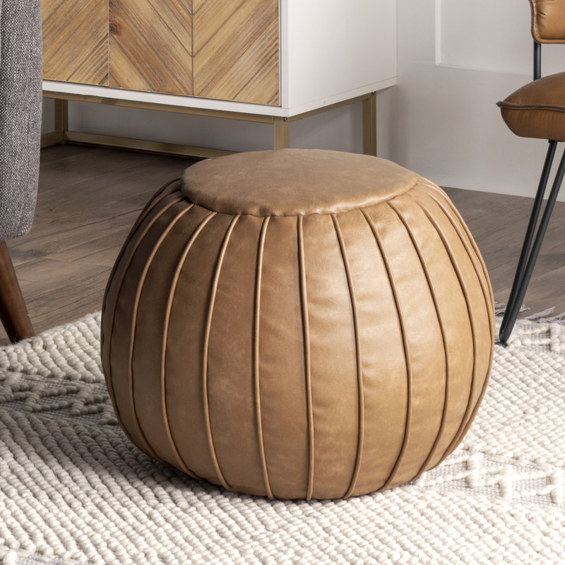 Caretta Faux Leather Ottoman