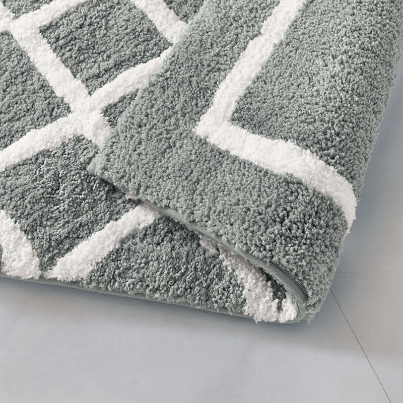 Reversible High Pile Tufted Microfiber Bath Rug, Gray, Single - 60" L x 24" W