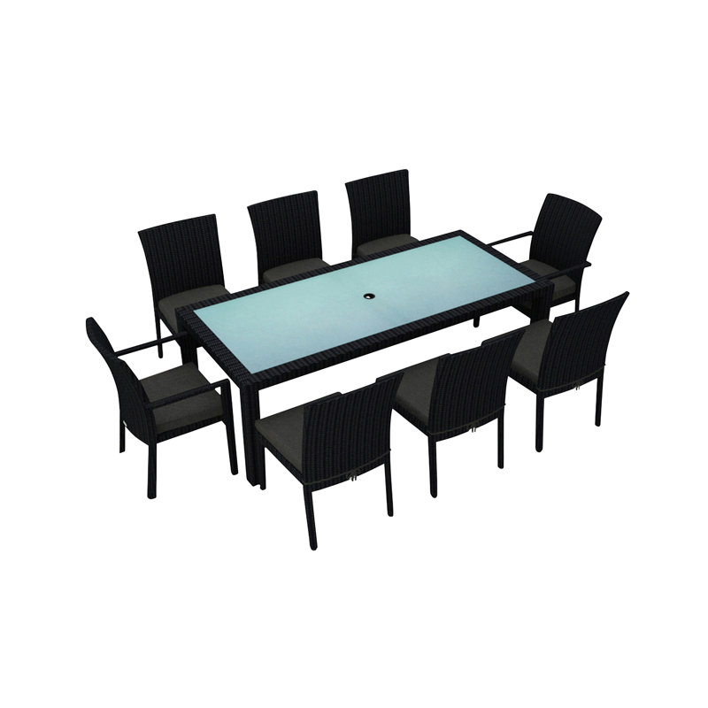 Urbana Outdoor - Piece Dining Set, Canvas Charcoal Sunbrella® Canvas, Coffee Bean, 8