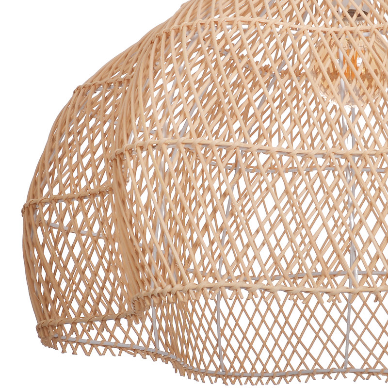Luminaire suspendu en rotin tissé à la main Boho, H 78 po x l 23,62 po x P 23,62 po