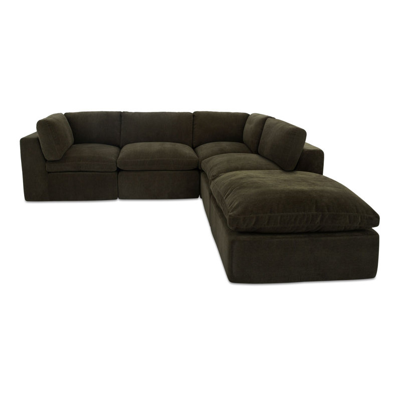 Cates Modular Sectional, Green Polyester