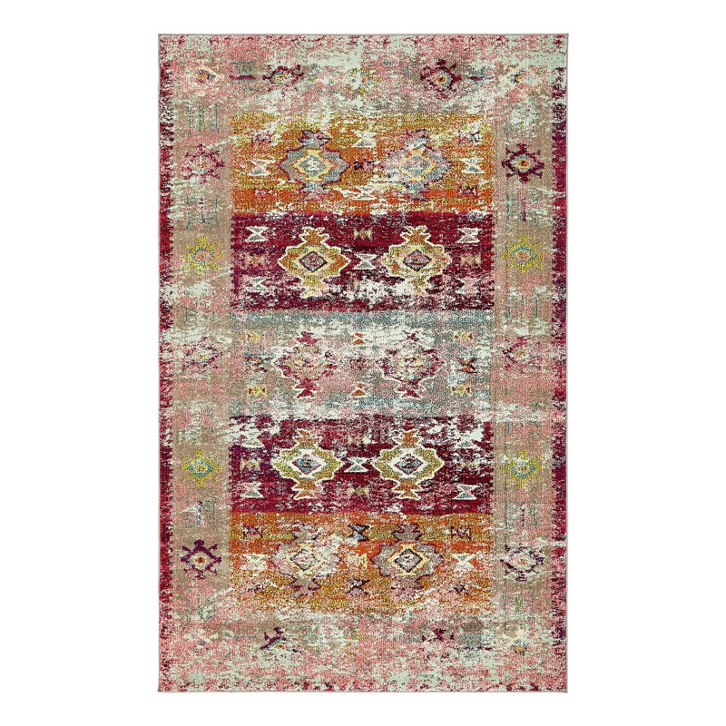 Ector Washable Geometric Indoor Rug, Rectangle 5'1" x 8'