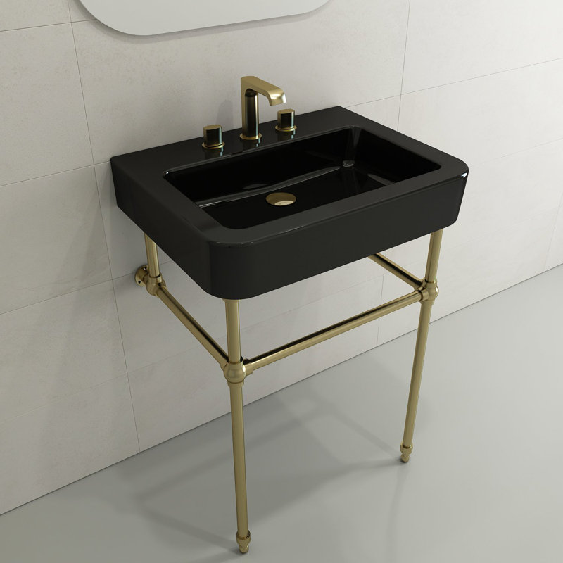 Parma 25.59'' L Bathroom Sink, Matte Black, Single-Hole