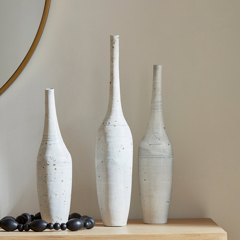 Gannet Handmade Ceramic / Porcelain Table Vase, 15.5" H x 4.5" W x 4.5" D