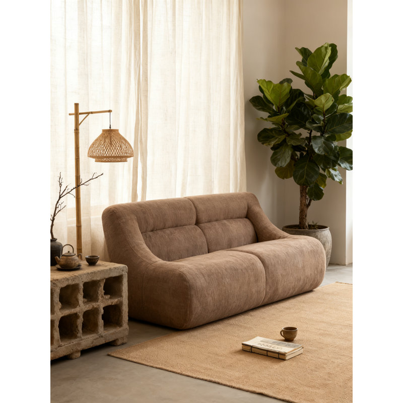 Canapé moderne avec tissu chenille, Brun