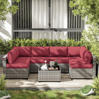 Wynee 14 Pcs Outdoor Cushions Set 4" Outdoor Furniture Replacement Cushions Patio Furniture Cushions And Sectional Cushions by Ebern Designs