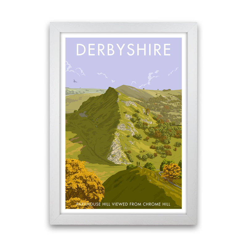 Derbyshire Chrome Hill by Stephen Millership - Print on Canvas, 34cm H x 25cm W x 3cm D, White Framed Paper